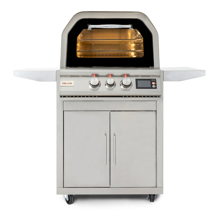 Blaze 26" Gas Outdoor Pizza Oven with Cart and Rotisserie included – Available in Natural Gas or Liquid Propane