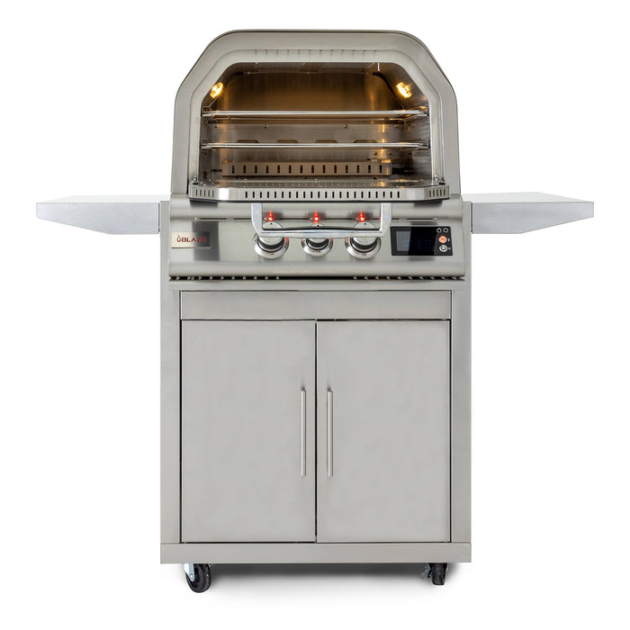 Blaze 26" Gas Outdoor Pizza Oven with Cart and Rotisserie included – Available in Natural Gas or Liquid Propane