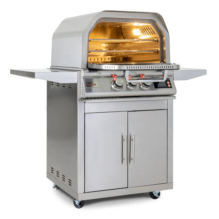 Blaze 26" Gas Outdoor Pizza Oven with Cart and Rotisserie included – Available in Natural Gas or Liquid Propane