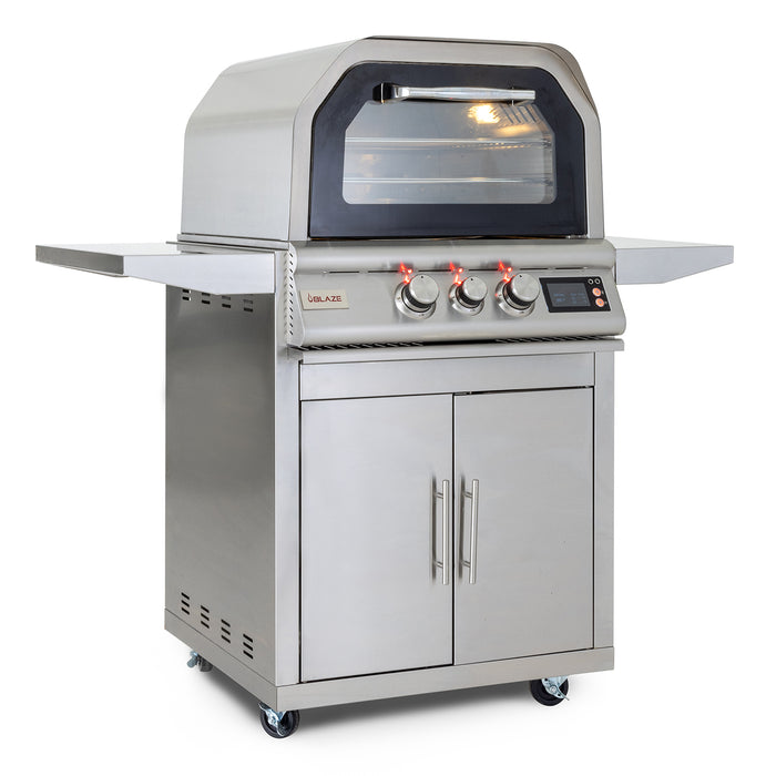 Blaze 26" Gas Outdoor Pizza Oven with Cart and Rotisserie included – Available in Natural Gas or Liquid Propane