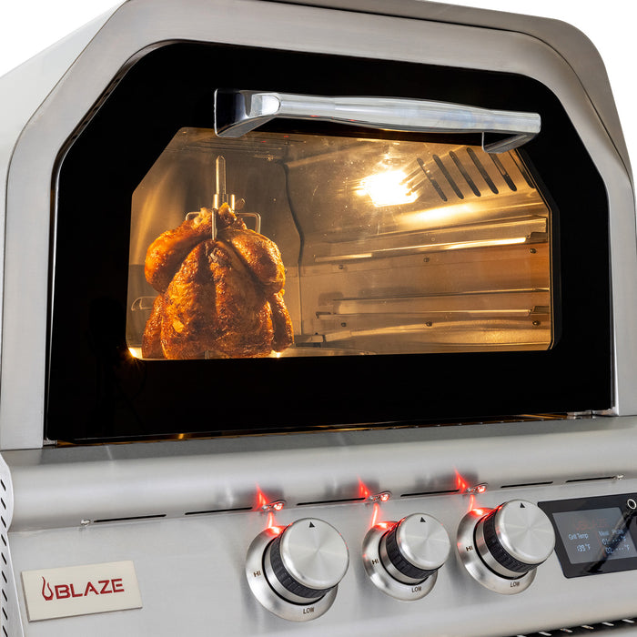 Blaze 26" Gas Outdoor Pizza Oven with Cart and Rotisserie included – Available in Natural Gas or Liquid Propane