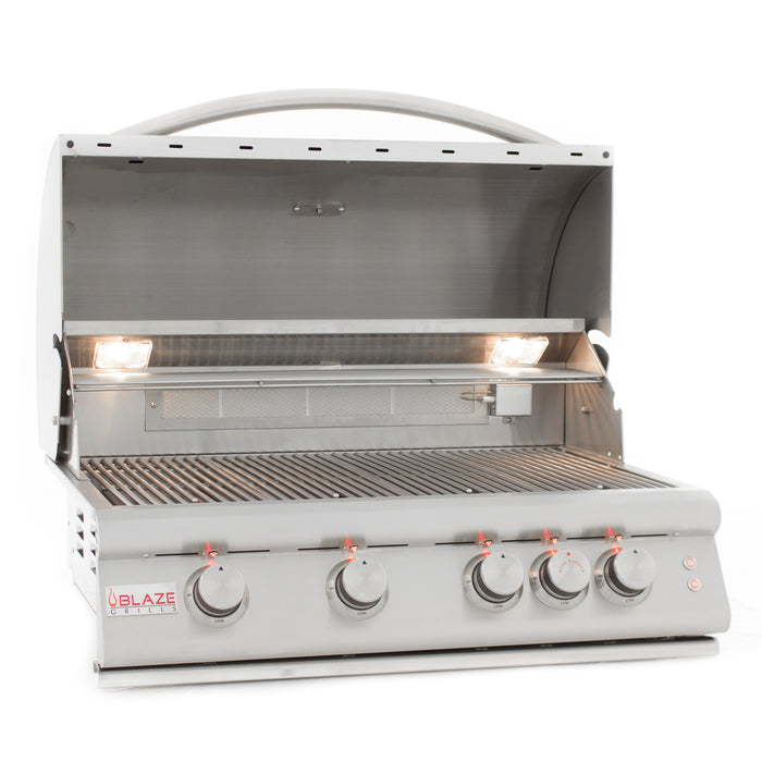 Blaze Marine Grade 316L 4-Burner Premium LTE Grill with Cart included - Available in Natural Gas or Liquid Propane