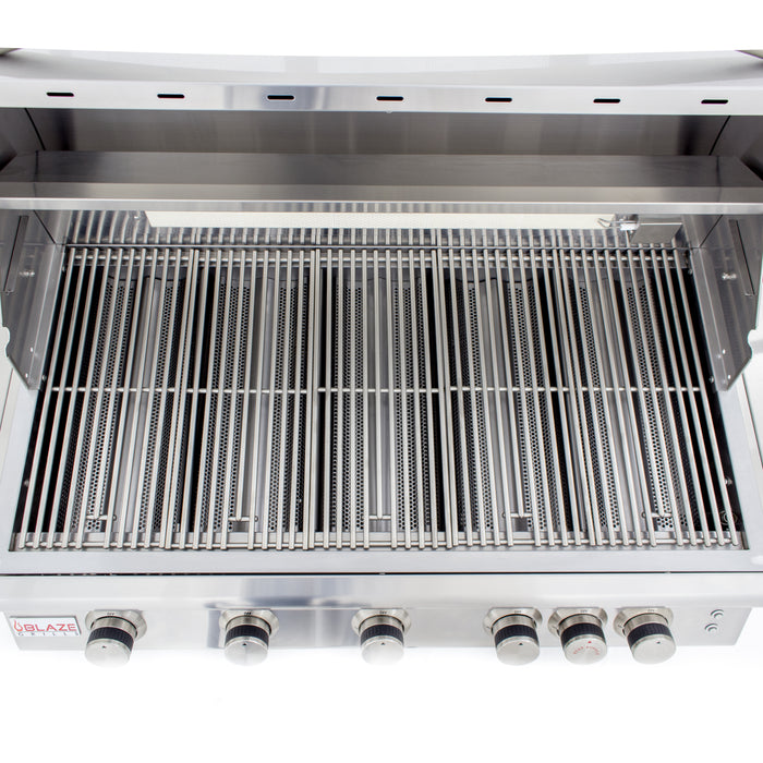 Blaze 40" 5-Burner LTE Gas Grill with Rear Burner and Built-in Lighting System. Available in Natural Gas or Liquid Propane