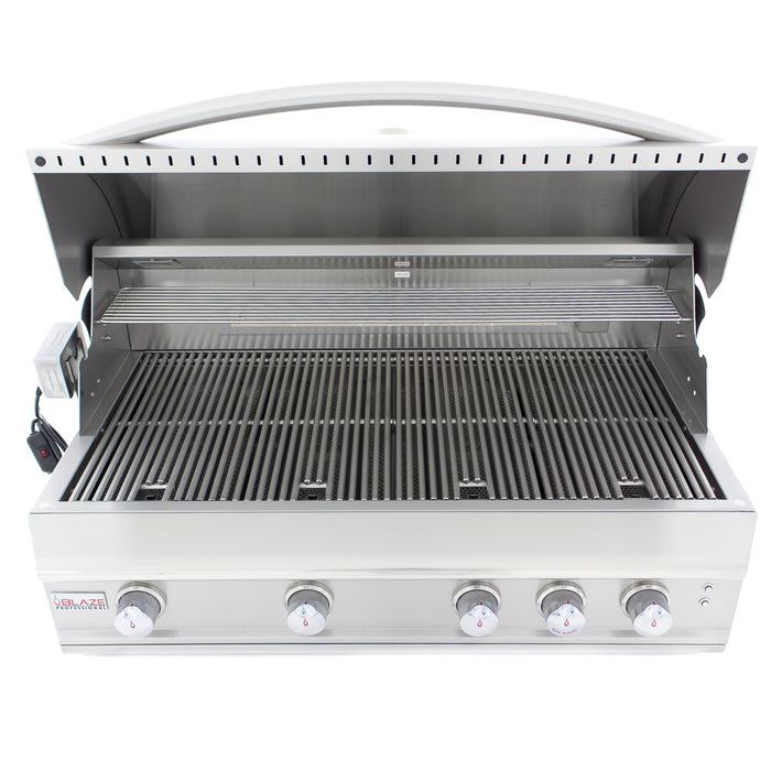 Blaze 44" 4-Burner Built-In Gas Grill with Rear Infrared Burner. Cart Included. In Natural Gas or Liquid Propane