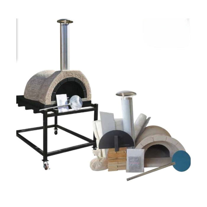 WPPO Tuscany DIY Wood-Fired Oven Kit with Stainless Steel Flue & Black Door