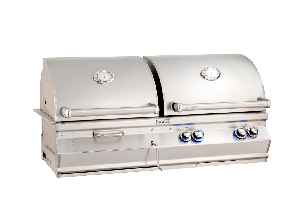 Fire Magic Aurora 830i Gas/Charcoal Combo Built-In Natural Gas Grill