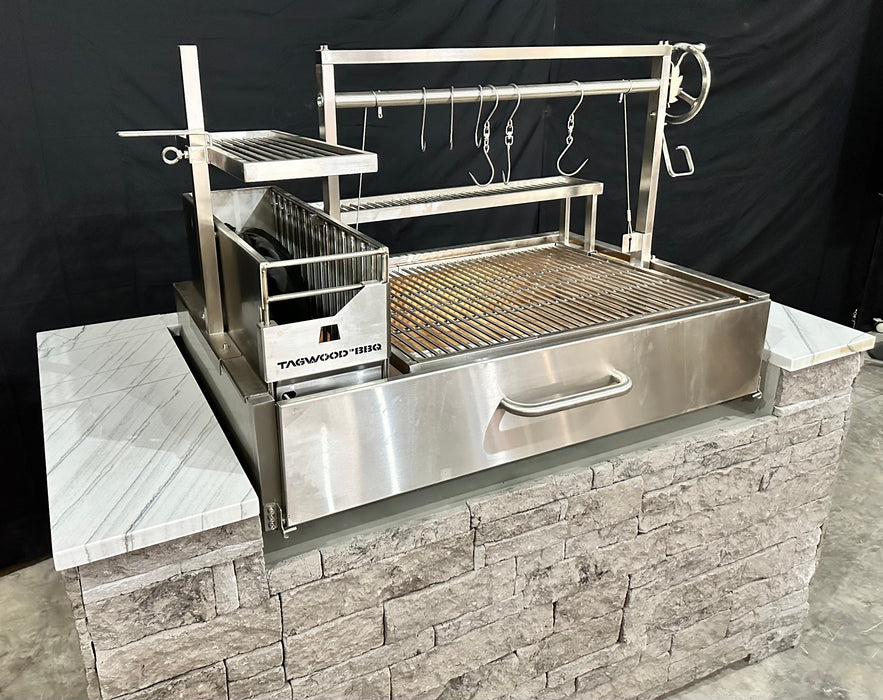 Tagwood BBQ XL Built-In Wood Fire & Charcoal Argentine Santa Maria Grill