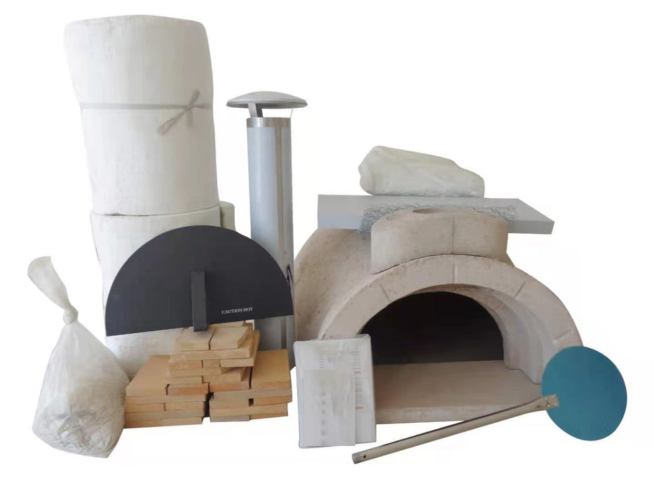 WPPO Tuscany DIY Wood-Fired Oven Kit with Stainless Steel Flue & Black Door