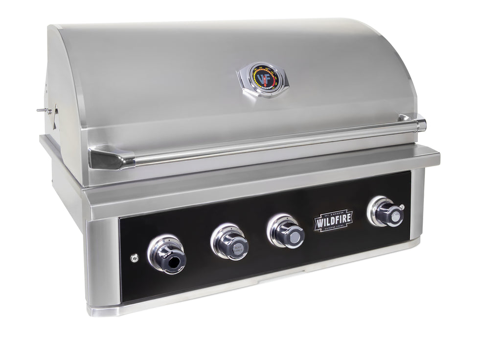 Wildfire 36" Ranch Series Pro Built-In Grill in Black 304 SS, available in Propane or Natural Gas