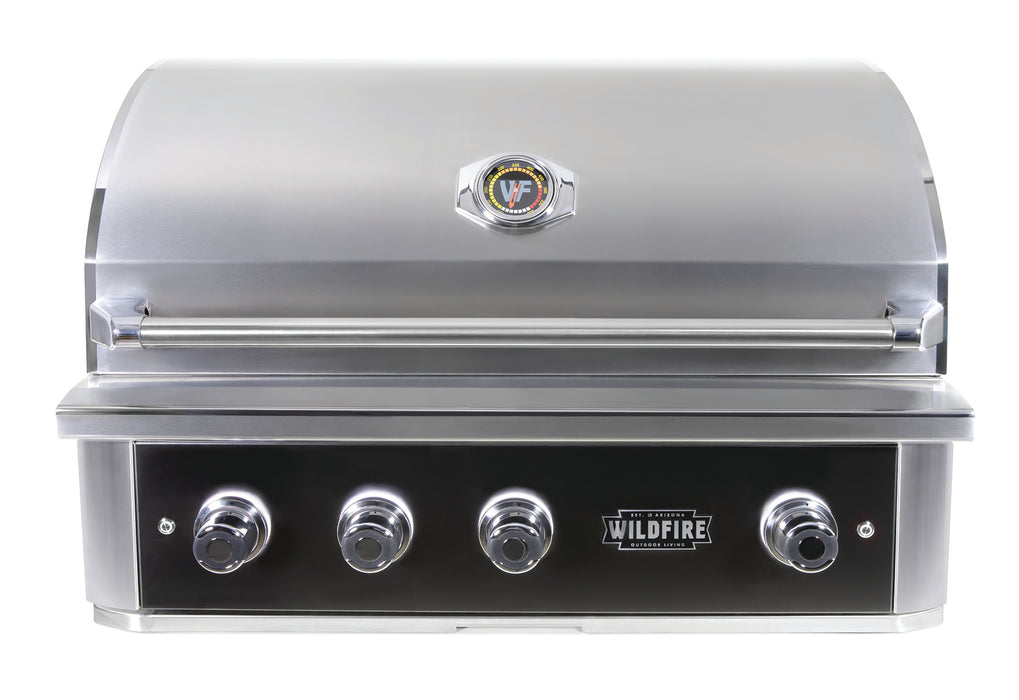 Wildfire 36" Ranch Series Pro Built-In Grill in Black 304 SS, available in Propane or Natural Gas