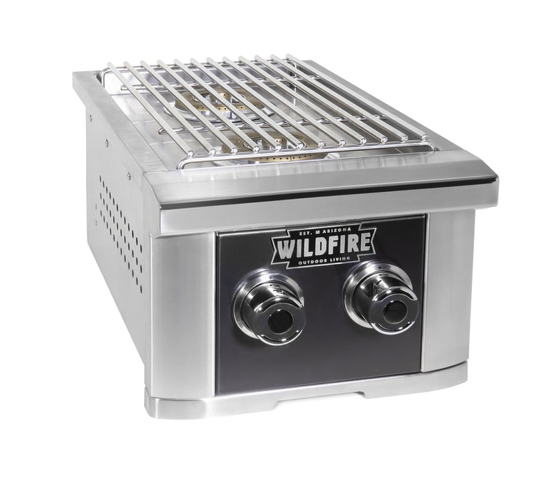 Wildfire Ranch Pro Series Double Side Burner - 304 Stainless Steel - Liquid Propane or Natural Gas