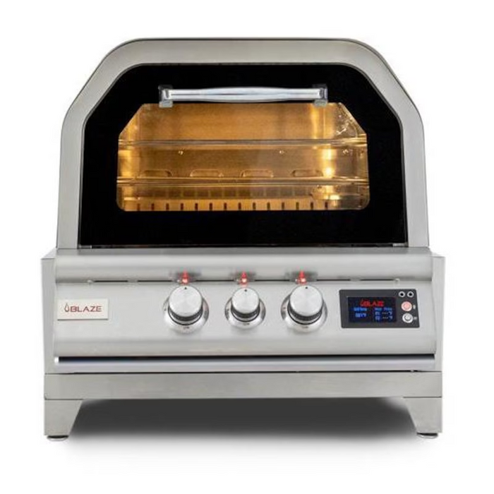 Blaze 26" Gas Outdoor Pizza Oven with Cart and Rotisserie included – Available in Natural Gas or Liquid Propane