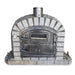 Front view of the Lisboa Azul Premium Pizza Oven with closed door and built-in thermometer