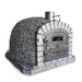 Angled side view of the Lisboa Azul Premium Pizza Oven showing granite finish and chimney