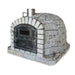 Side view of the Lisboa Azul Premium Pizza Oven showing chimney and detailed granite stone finish