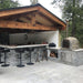 Lisboa Premium Pizza Oven integrated into a covered outdoor kitchen bar setting.