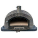 Lume Largo Tudo Pizza Oven front view with door open, gray cast stone dome
