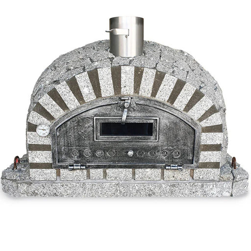Front view of Pizzaioli Azul Granite Premium Pizza Oven with black cast aluminum door