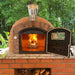 Rustic Lisboa pizza oven with wood fire burning