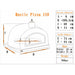 Rustic Pizzaioli Premium Pizza Oven dimensions diagram with measurements
