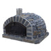 Rustic Lisboa Premium Pizza Oven right angle view with slate stone finish and black cast aluminum door