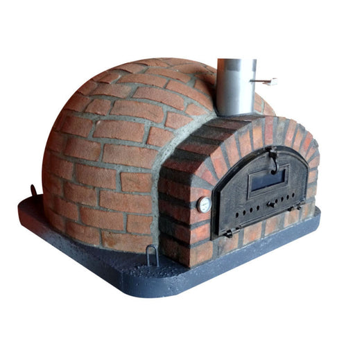 Rustic Pizzaioli Premium Pizza Oven left angle showing dome and chimney