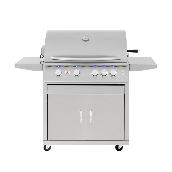 Summerset Grills Sizzler PRO 32" Built-in Natural Gas or Liquid Propane Grill with Cart